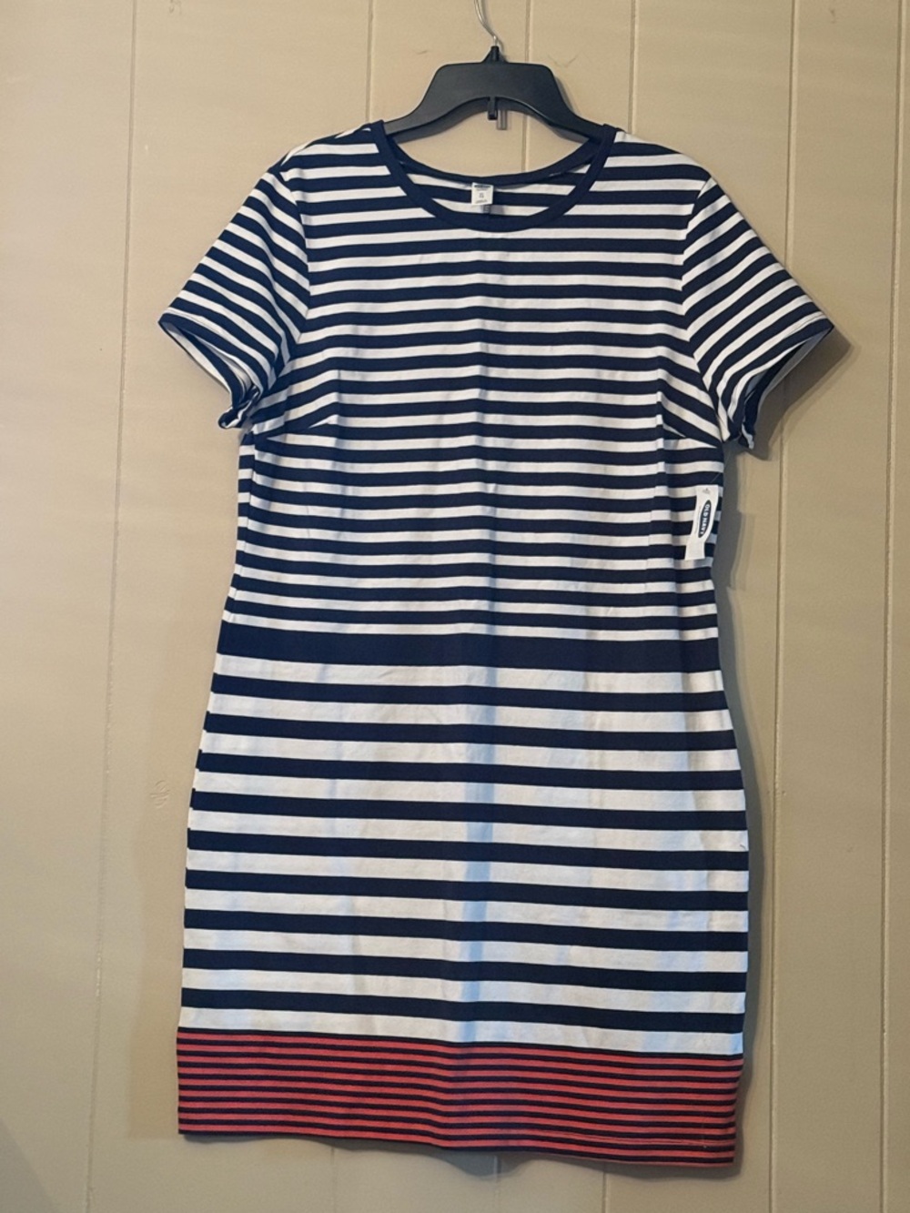 Old Navy Navy and White Striped Tee